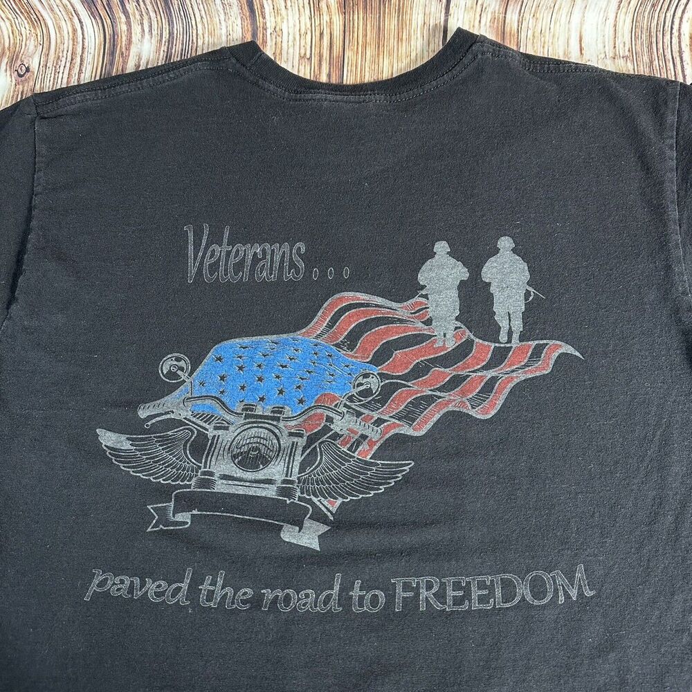 American Vtg Labor Union UAW Local 2209 Indiana Sz Medium Veterans Ride T Shirt - Picture 1 of 10